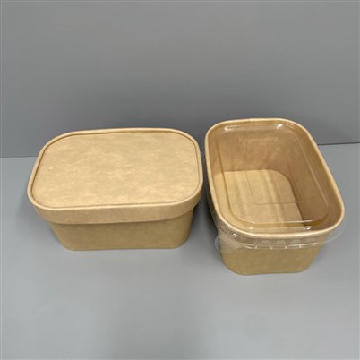 Mangkuk Kertas Segi Empat 1000ml Kraft